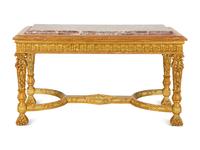An Italian Painted and Parcel Gilt Marble Top Center Table — 19th/20th Century