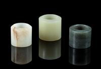 Three Chinese Jade Archer's Rings