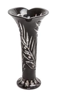 A Cut to Clear Russian Glass Vase Height 11 3/4 inches. — MODERN