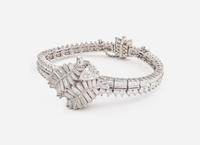 A Ladies Hidden Dial Platinum and Diamond Omega Watch