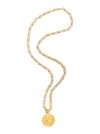 ZOLOTAS, YELLOW GOLD PENDANT AND LONGCHAIN NECKLACE