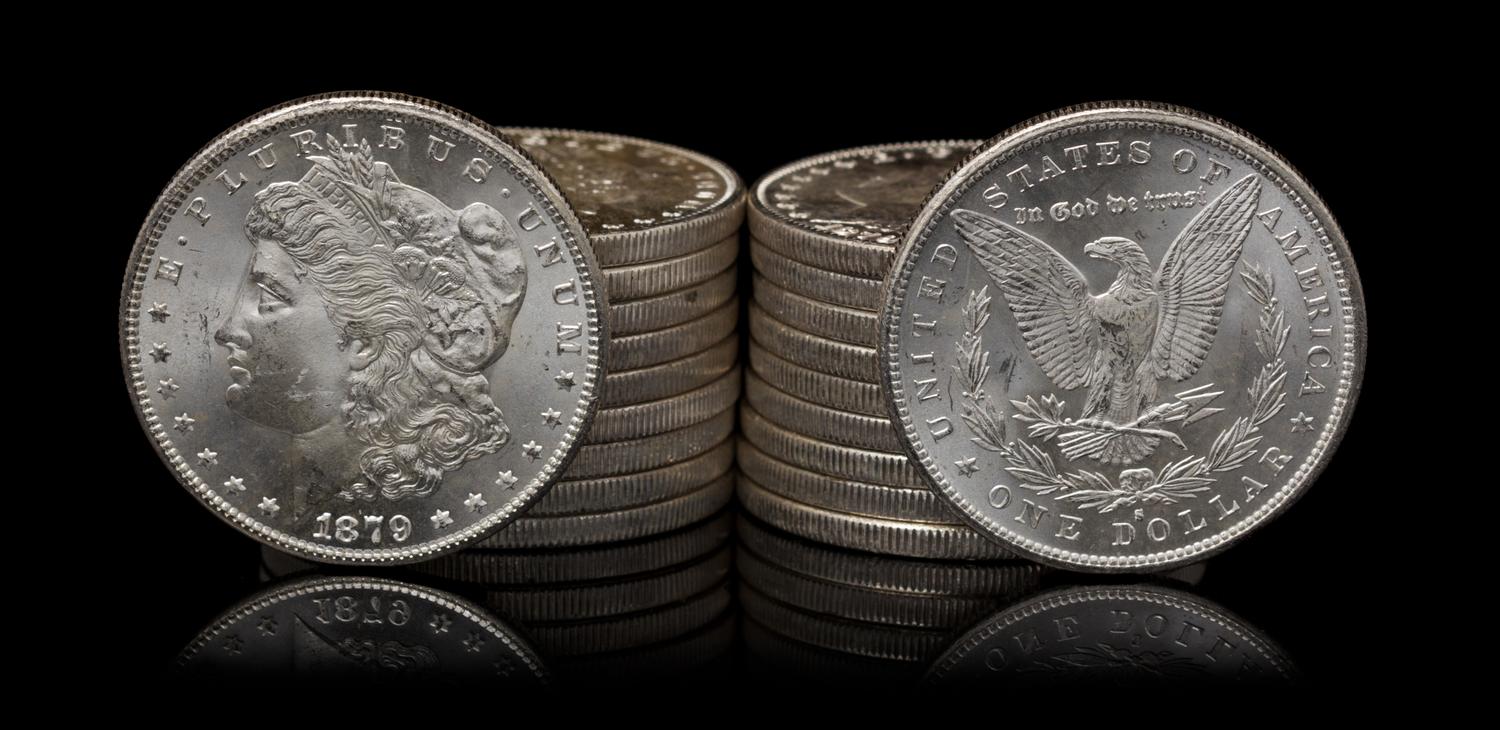 A Group of Twenty United States 1879-S Morgan Silver Dollar Coins