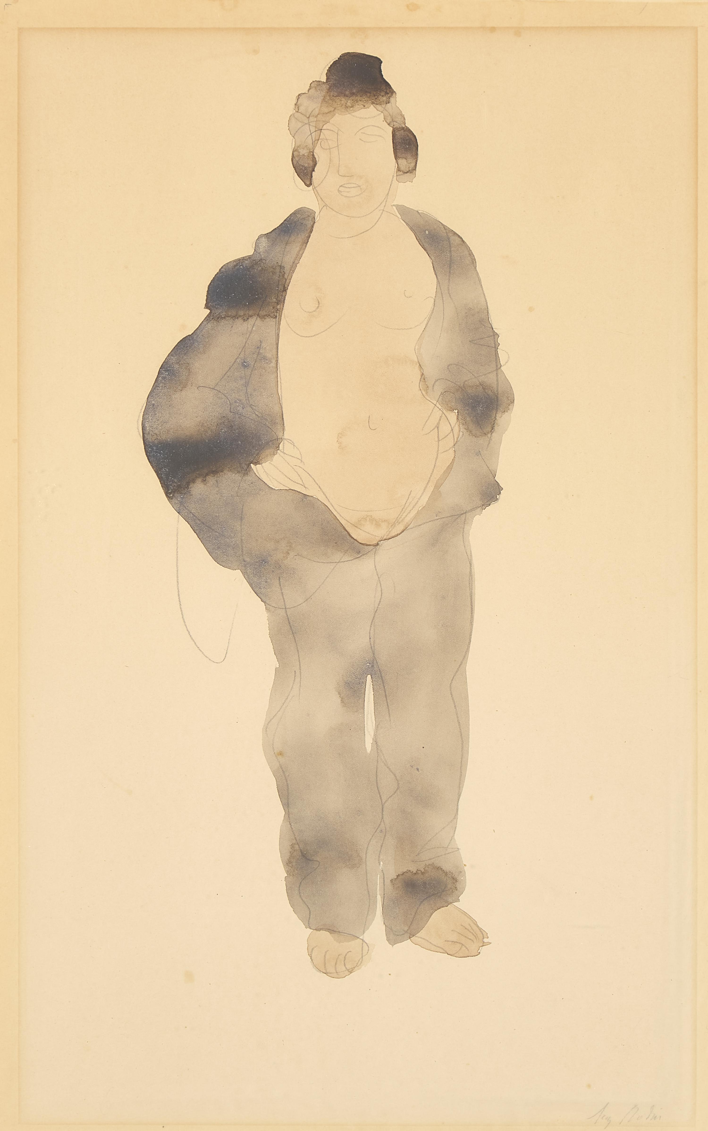 Auguste Rodin (French, 1840-1917) — Femme au Pyjama Noir Entrouvert, c. 1900