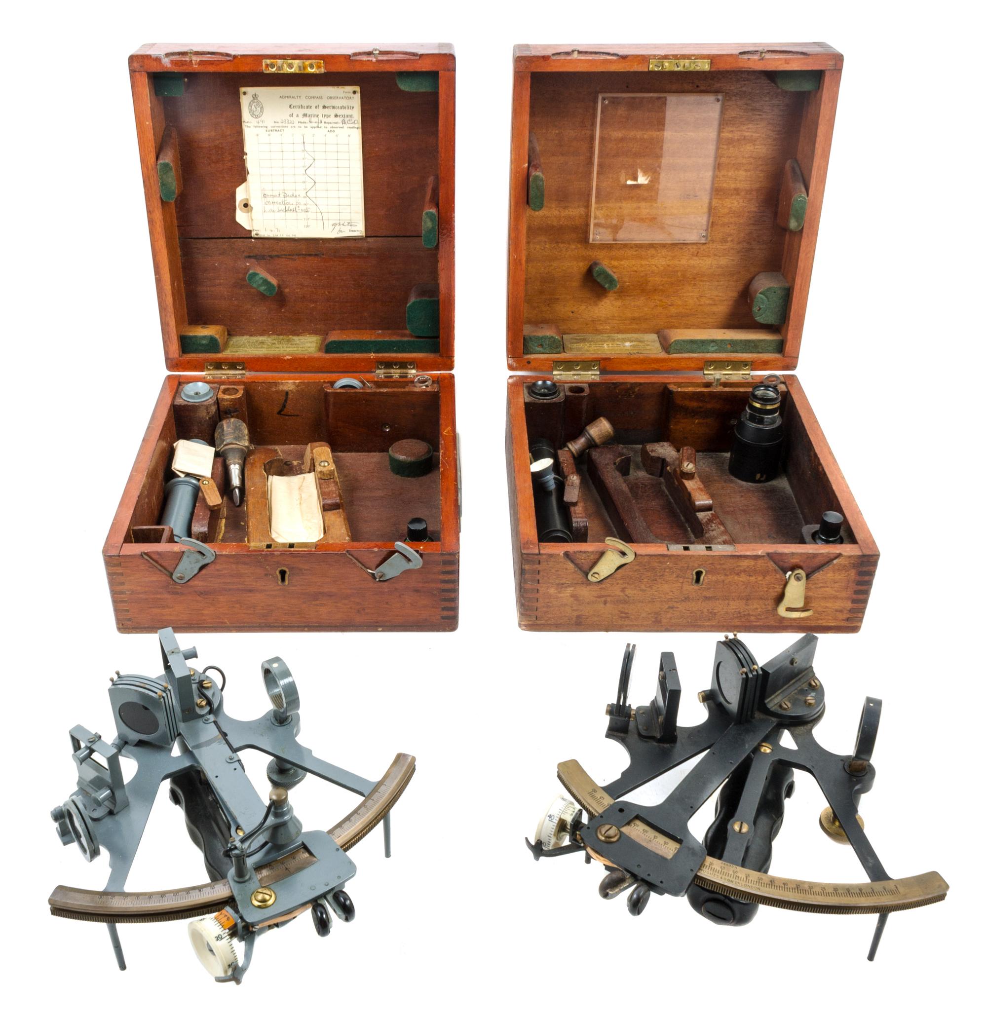 Two English Sextants Radius of each 8 inches. — 20TH CENTURY