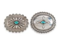 Navajo Silver and Turquoise Belt Buckle AND Pin / Brooch