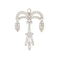 Diamond and Platinum Pendant Brooch