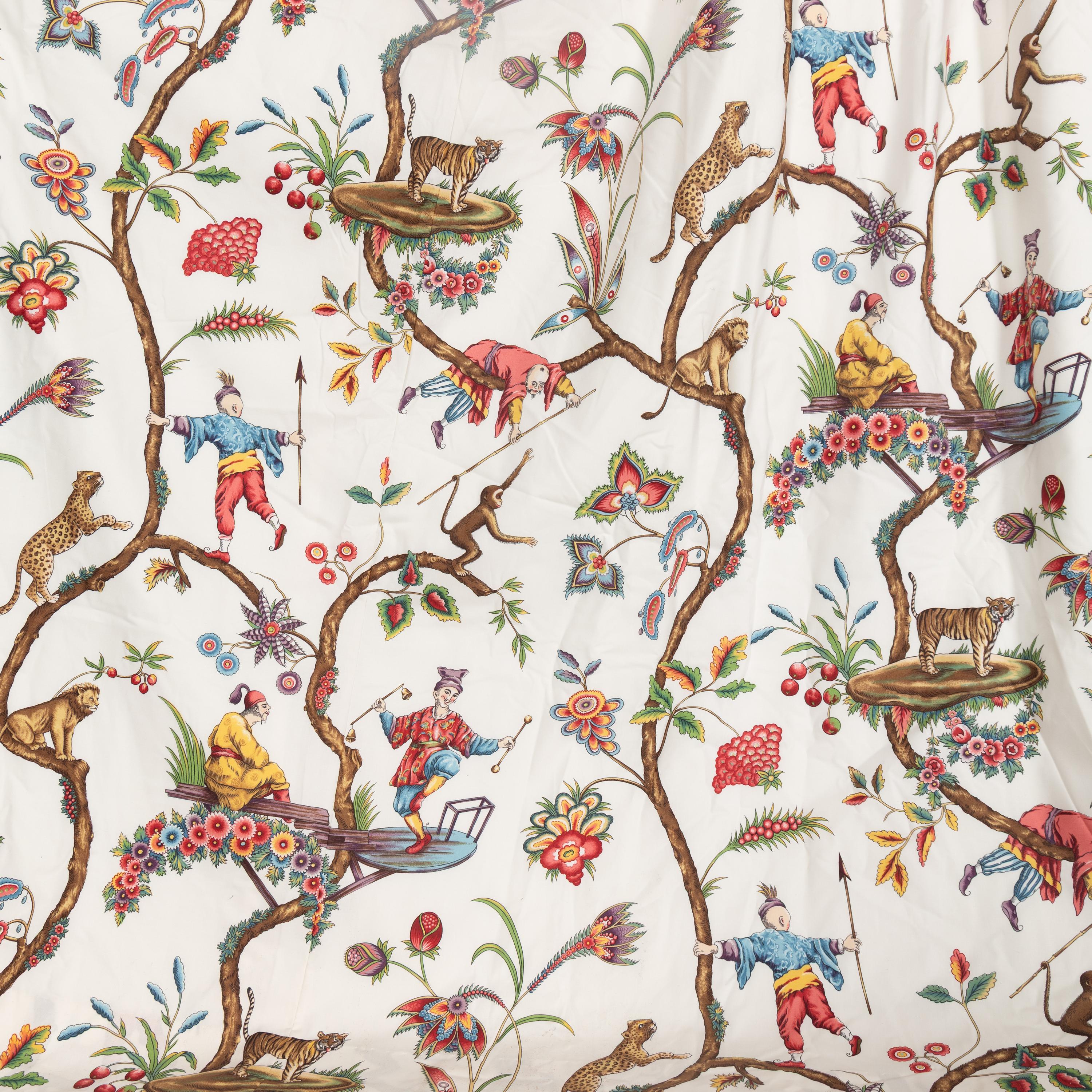 Five Pairs of Scalamandré Chinoise Exotique Curtains