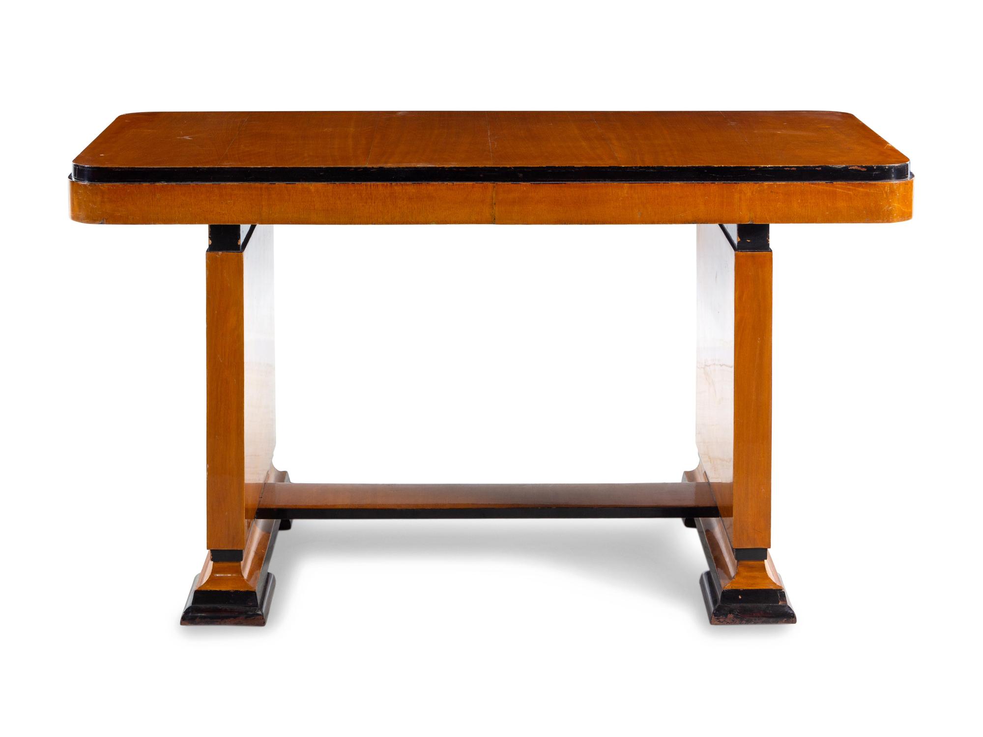 An Art Deco Parcel Ebonized Writing Table