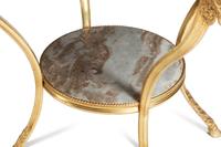 A Pair of French Neoclassical Style Gilt Bronze and Marble Guéridons
