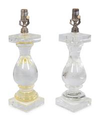 A Pair of Glass Table Lamps