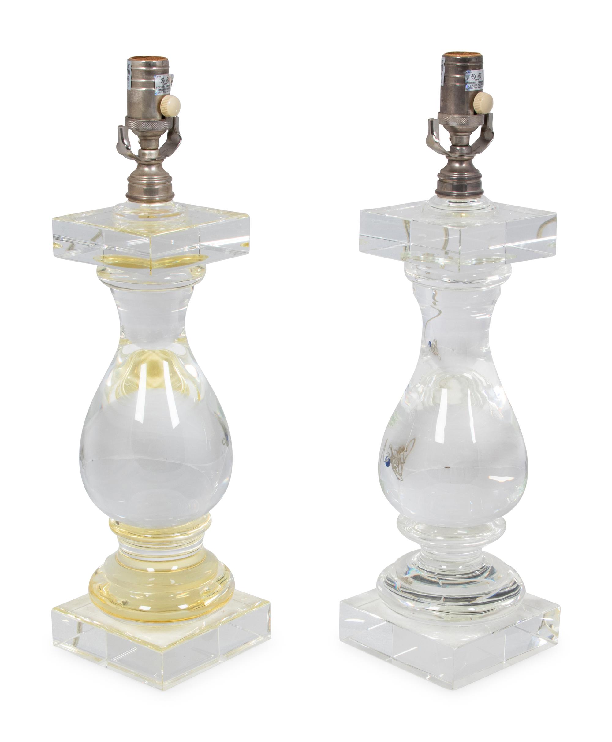 A Pair of Glass Table Lamps