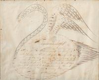 A Swan-Decorated Spencerian Ink Drawing