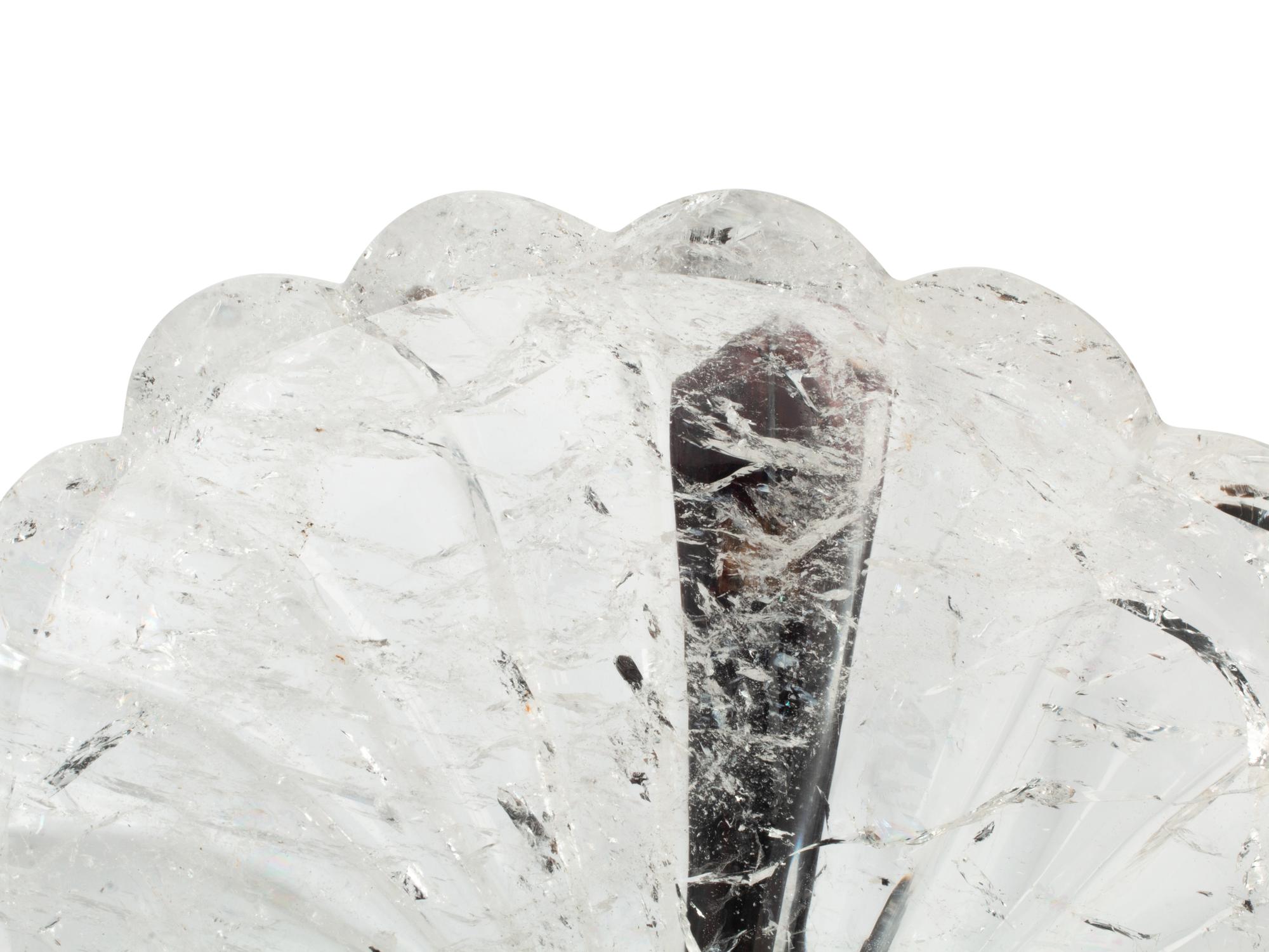 A Set of Three Rock Crystal Shell-Shaped Dishes