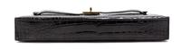 An Hermes Black Shiny Alligator Kelly Clutch Bag, 11 x 6 x 1 1/2 inches.