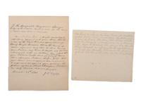 [SLAVERY & ABOLITION]. A group of 2 documents related to the enslavement of individuals in Mississippi, comprising: