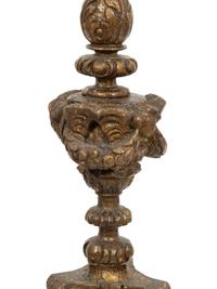 A Pair of Pricket Style Giltwood Table Lamps