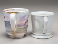 Two Painted Porcelain Shaving Mugs