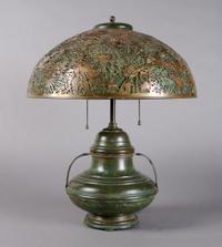 An American Pine Needle Table Lamp, attributed to Revere, Height 19 3/4 inches.