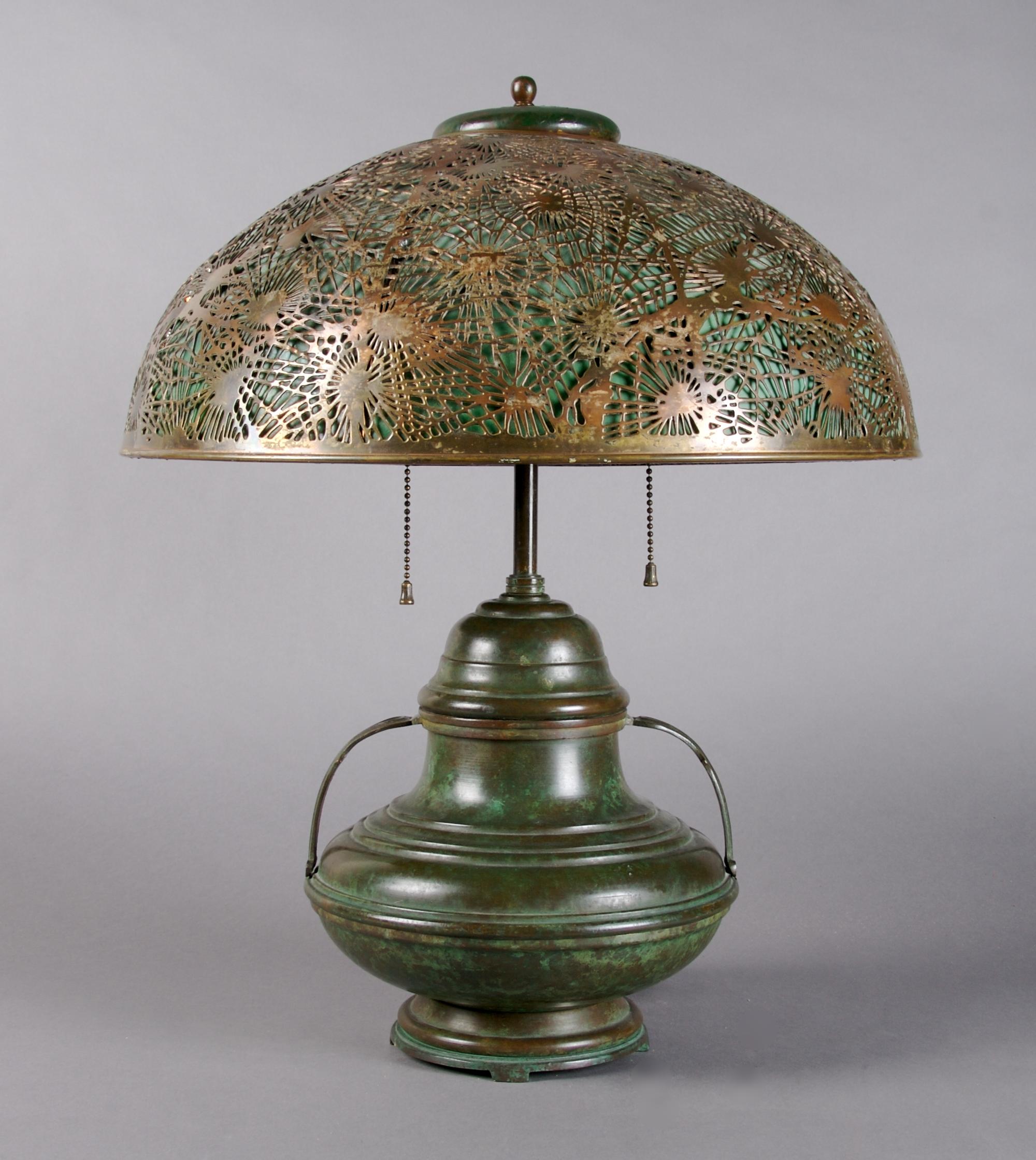An American Pine Needle Table Lamp, attributed to Revere, Height 19 3/4 inches.