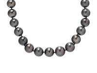CULTURED GRAY PEARL AND DIAMOND NECKLACE