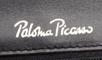 A Paloma Picasso Black Skin Handbag, 10" x 9" x 2.5".