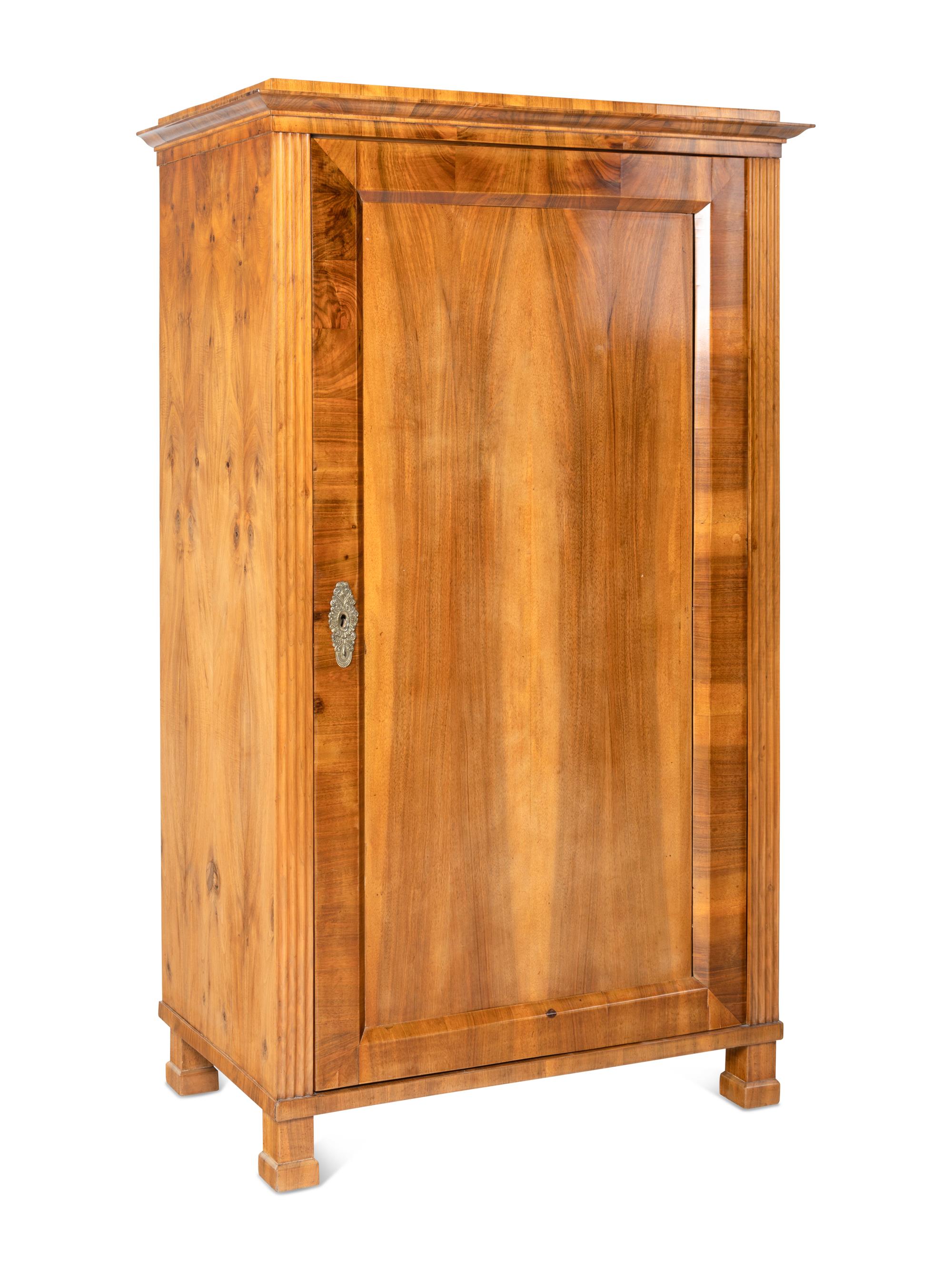 A Biedermeier Birch Armoire