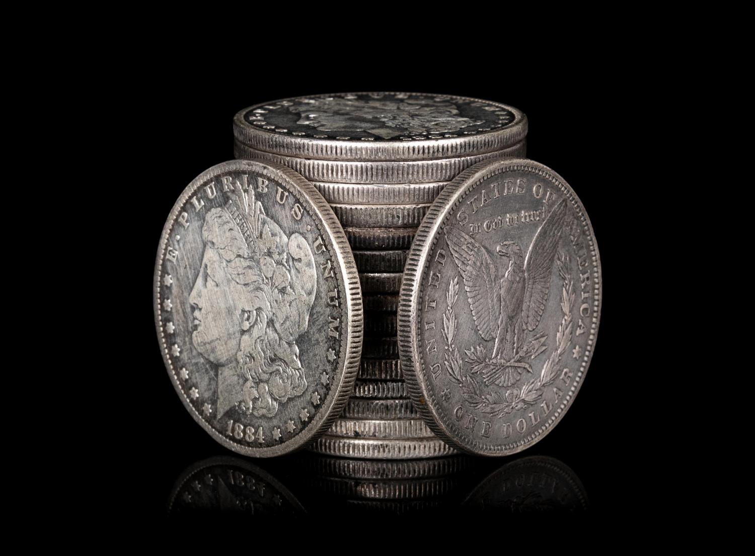 A Group of Seventeen Morgan $1 Coins