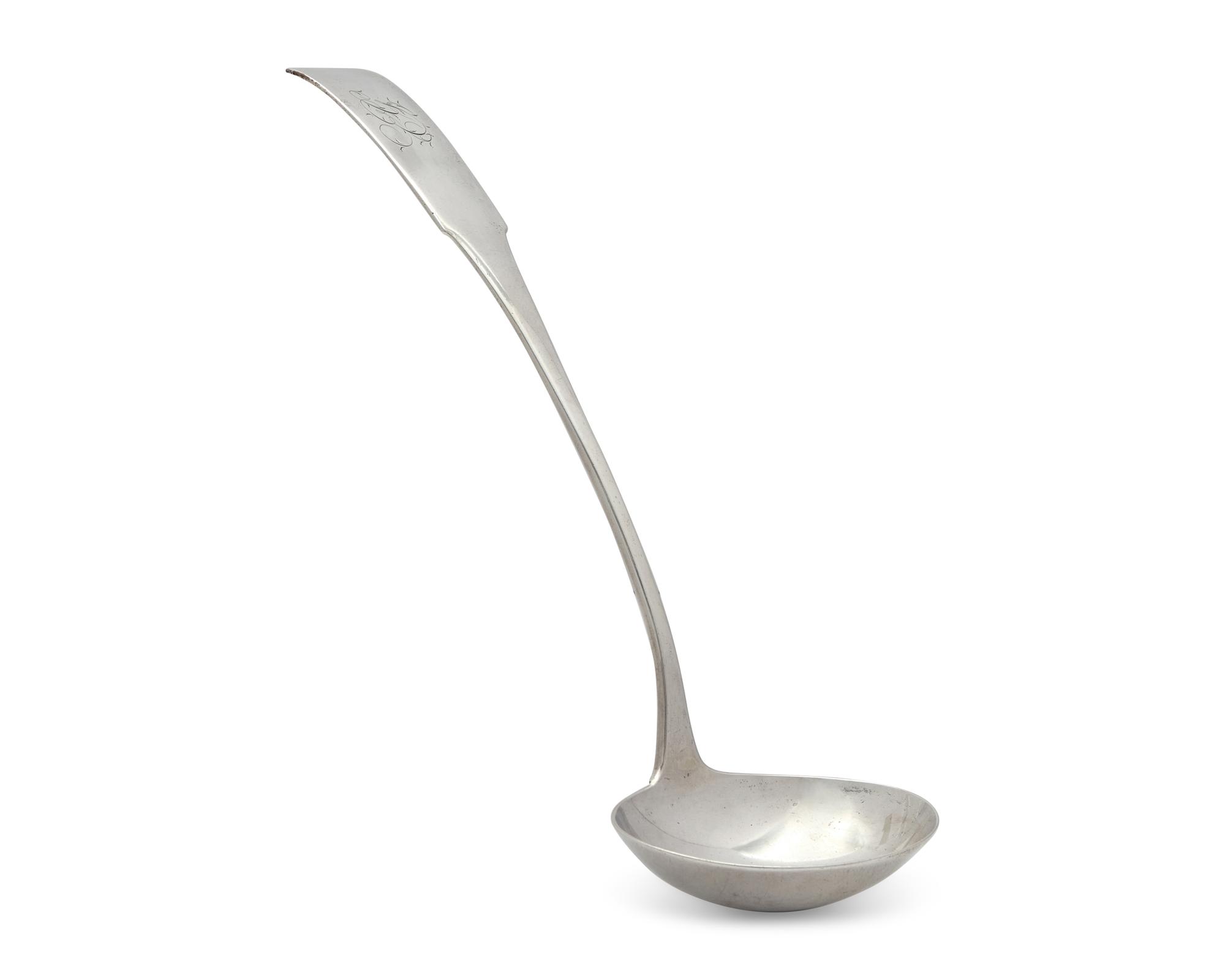 A Federal Silver Fiddle-Back Punch Ladle Associated with Eliza Gracie (1790-1825), By John and Peter Targee (active 1809-1814), New York, NY, Circa 1810