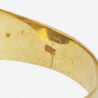 A 14K Yellow gold Lapis Lazuli and Diamond Signet Ring