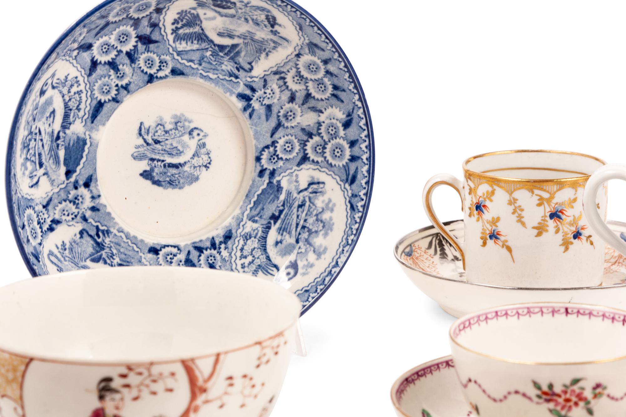 A Large Collection of English Porcelain Teacups and Saucers