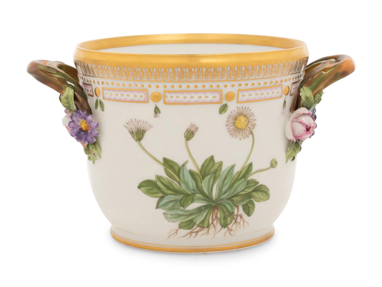 A Royal Copenhagen Flora Danica Porcelain Cache Pot