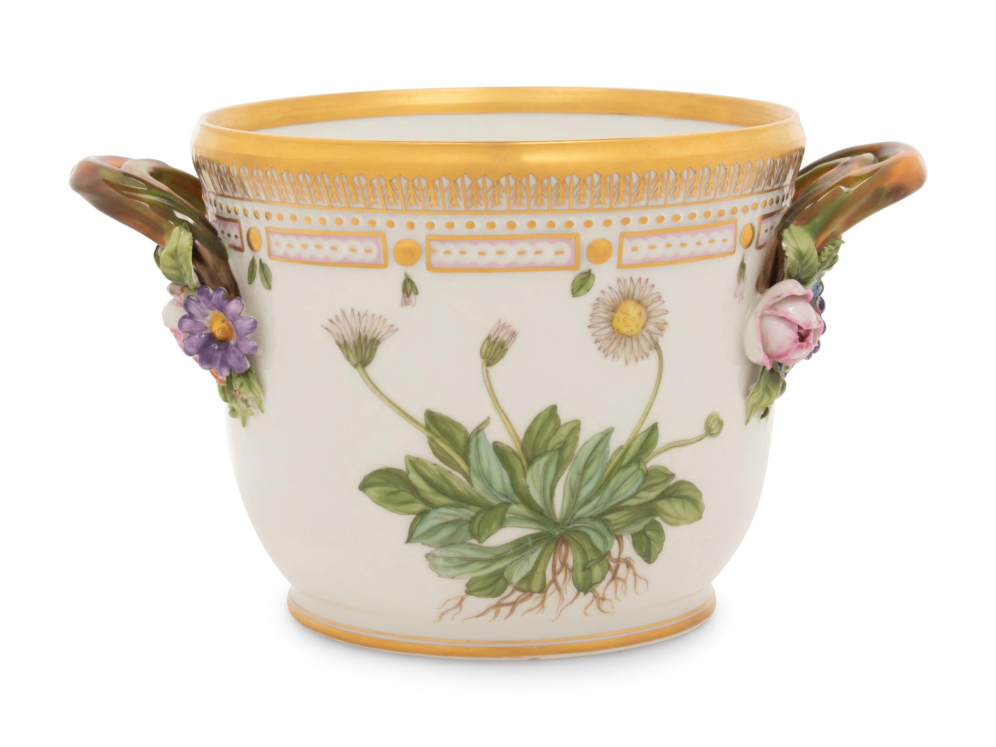 A Royal Copenhagen Flora Danica Porcelain Cache Pot