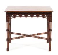 A Chippendale Style Mahogany Occasional Table, Height 28 5/8 x width 34 1/4 x depth 23 inches.