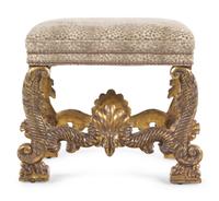 An Italian Baroque Style Giltwood Stool