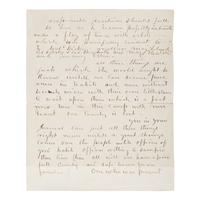 Lincoln, Abraham (1809-1865). Autograph endorsement signed ("A. Lincoln"), 8 lines, Washington, D.C., 4 January 1862, on the verso of an anonymous letter addressed to the Chicago Tribune, Cairo, Illinois, 24 December 1861.