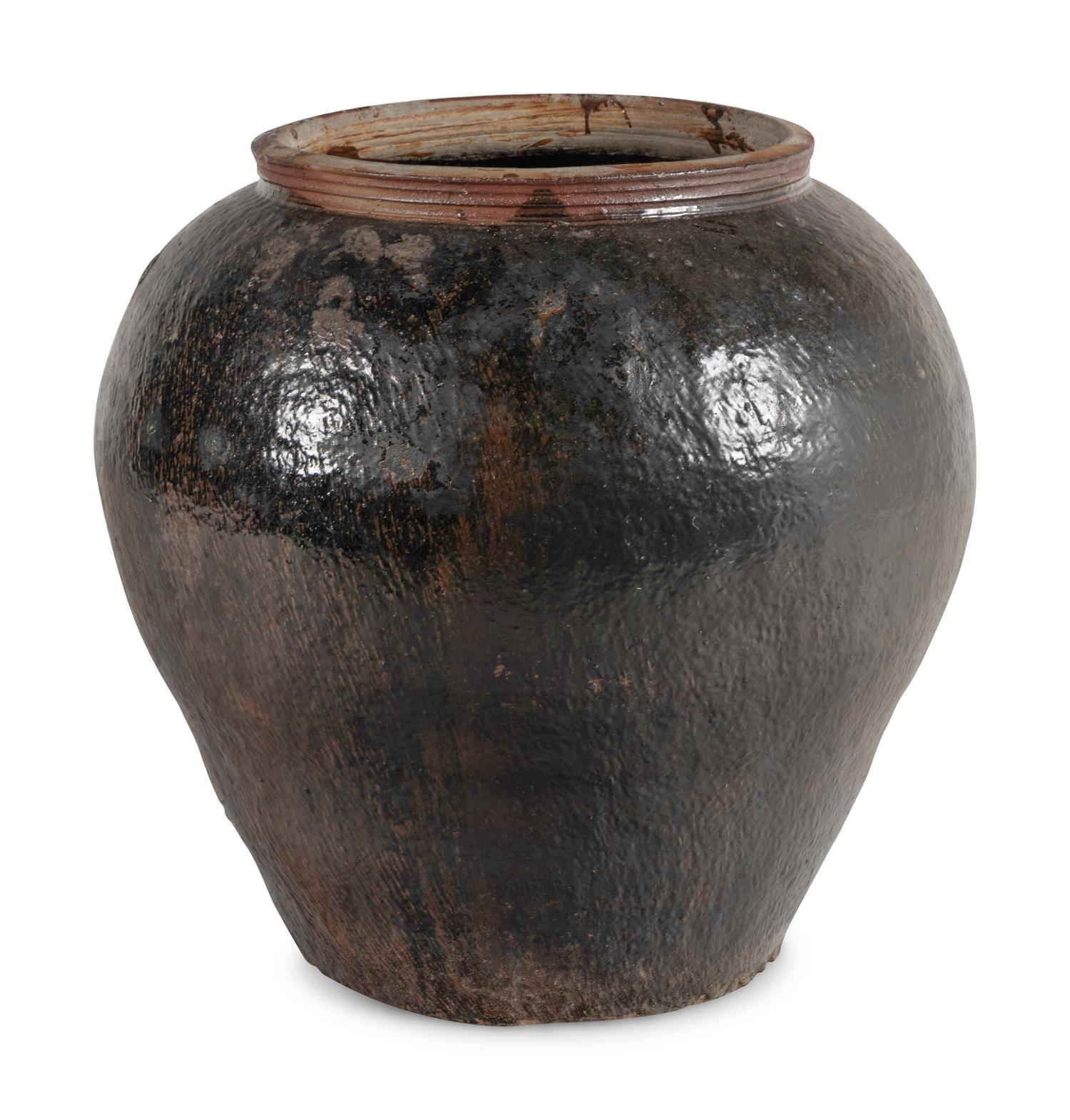 A Large Chinese Glazed Stoneware Storage Jar
