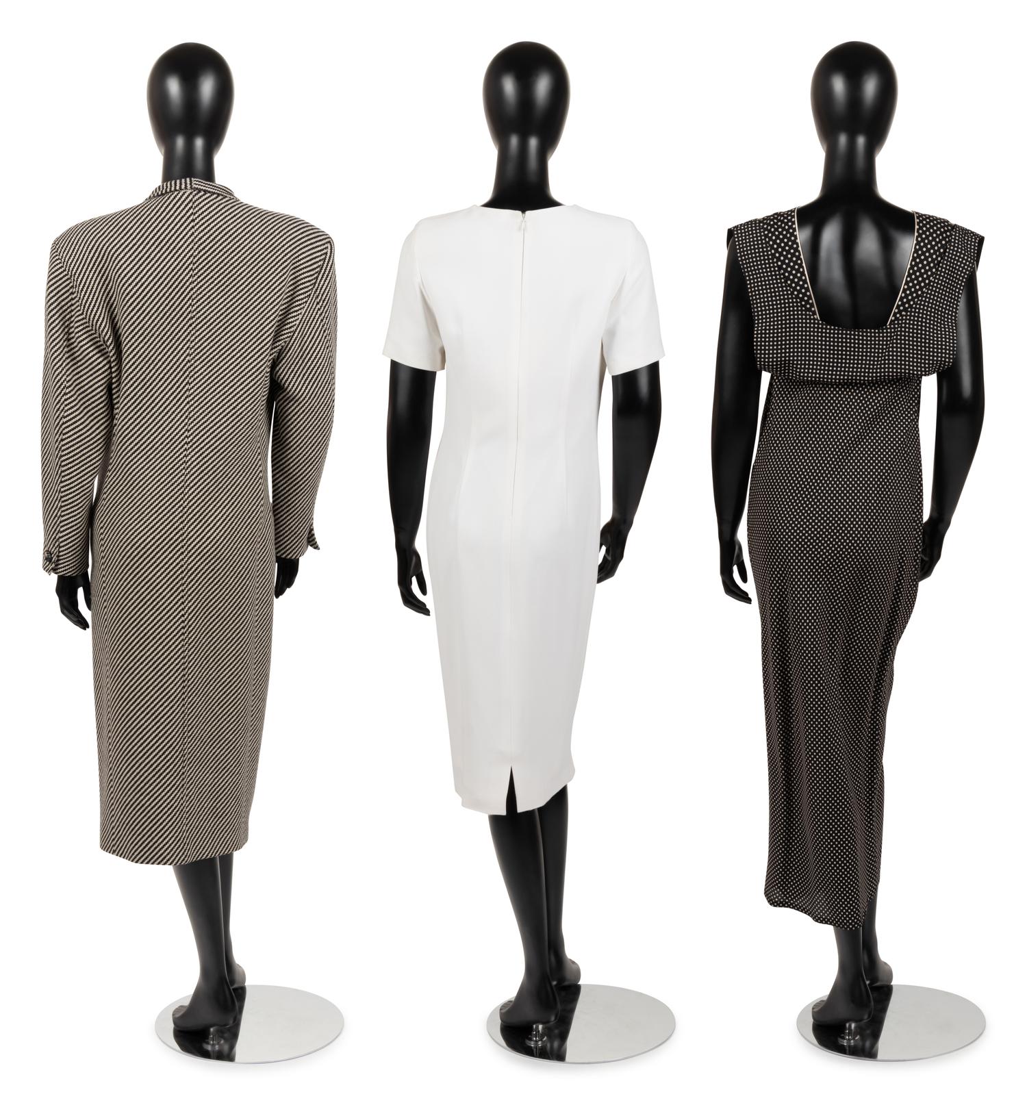 Three Versace Items: Two Dresses and a Coat, 1980-90s