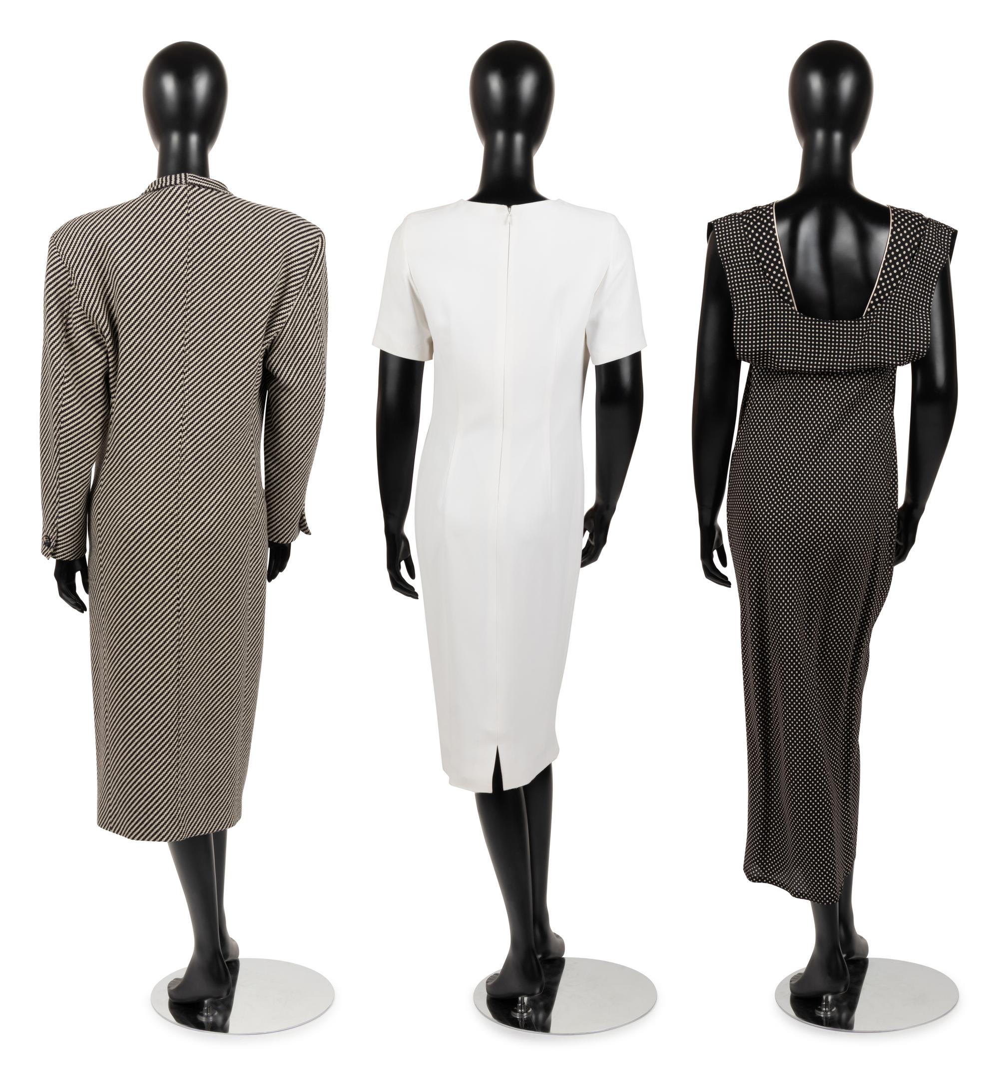 Three Versace Items: Two Dresses and a Coat, 1980-90s