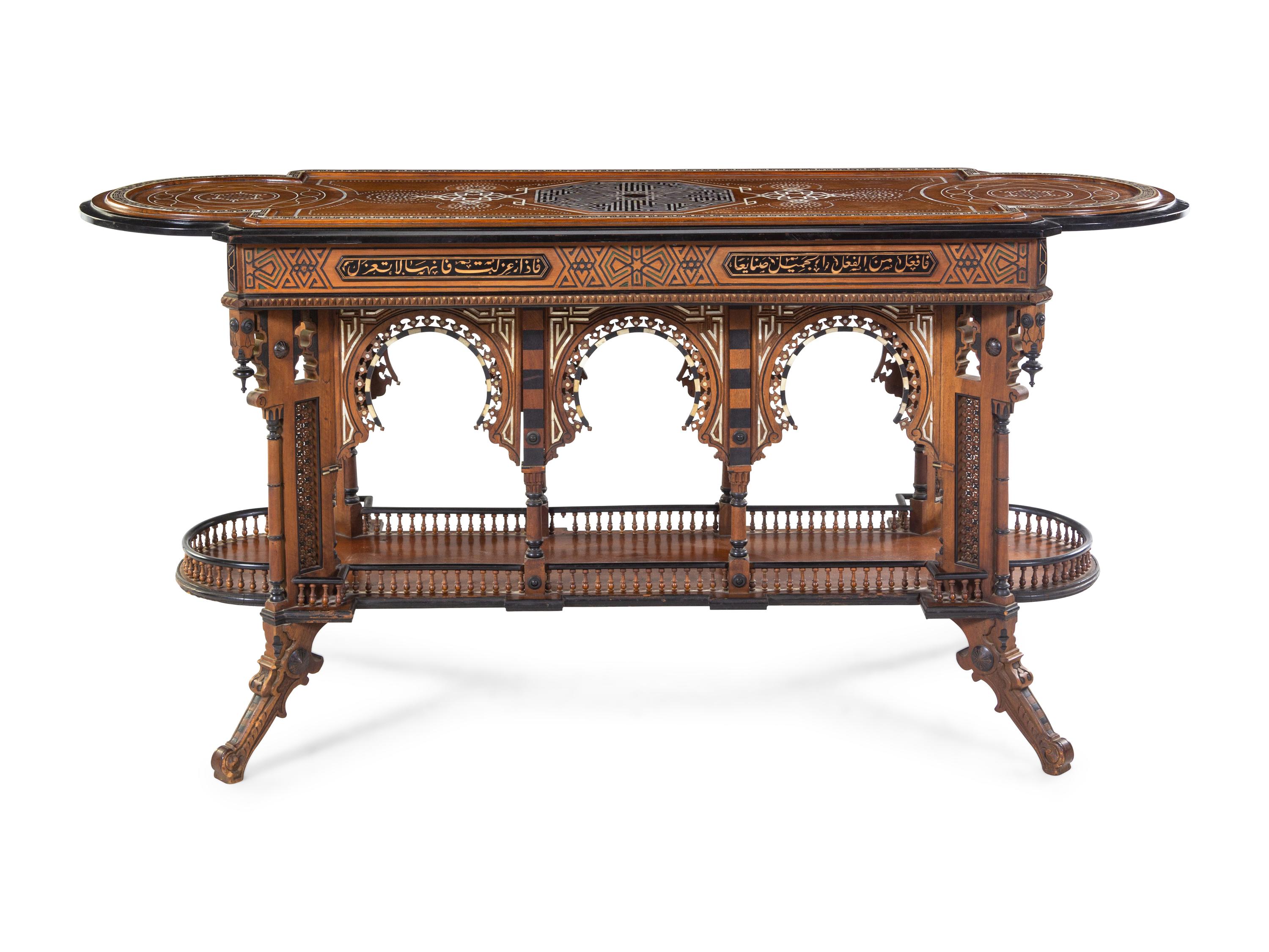 An Egyptian Marquetry Center Table