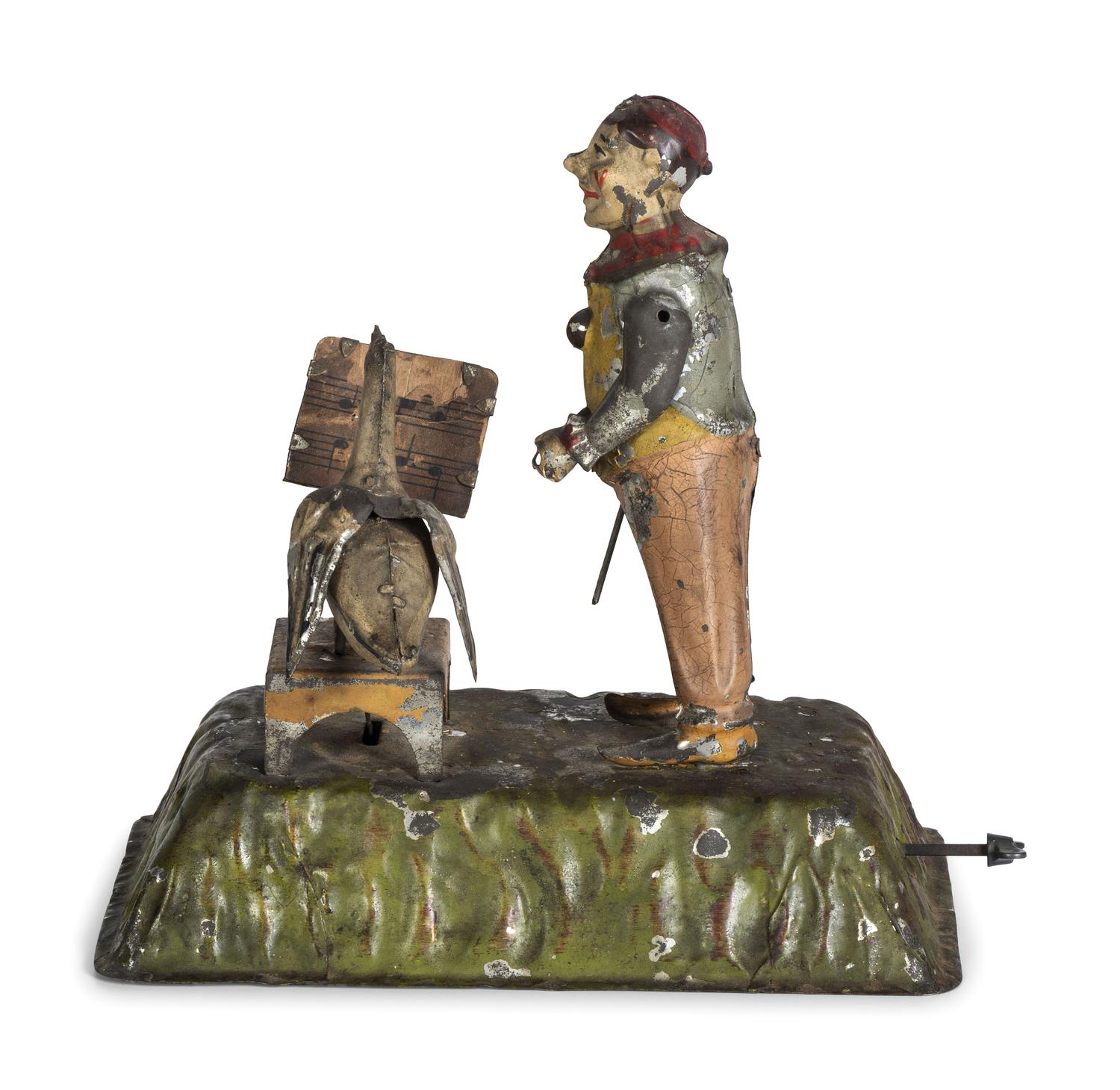 A Gunthermann Hand-Painted Tin and Paper Windup Toy