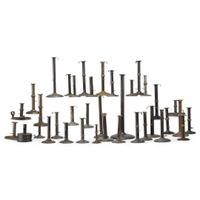 Large collection of thirty-seven iron hogscraper candlesticks 18th/19th century