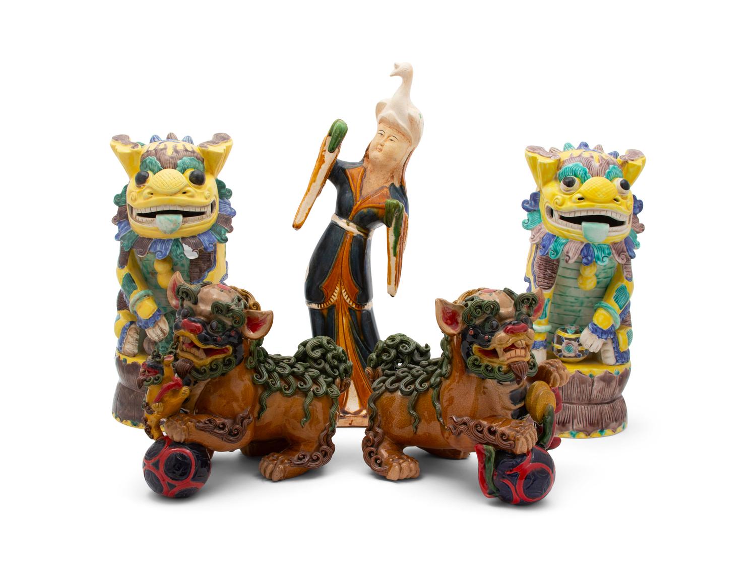 A Group of Chinese Glazed Ceramic Figures — 20TH CENTURY