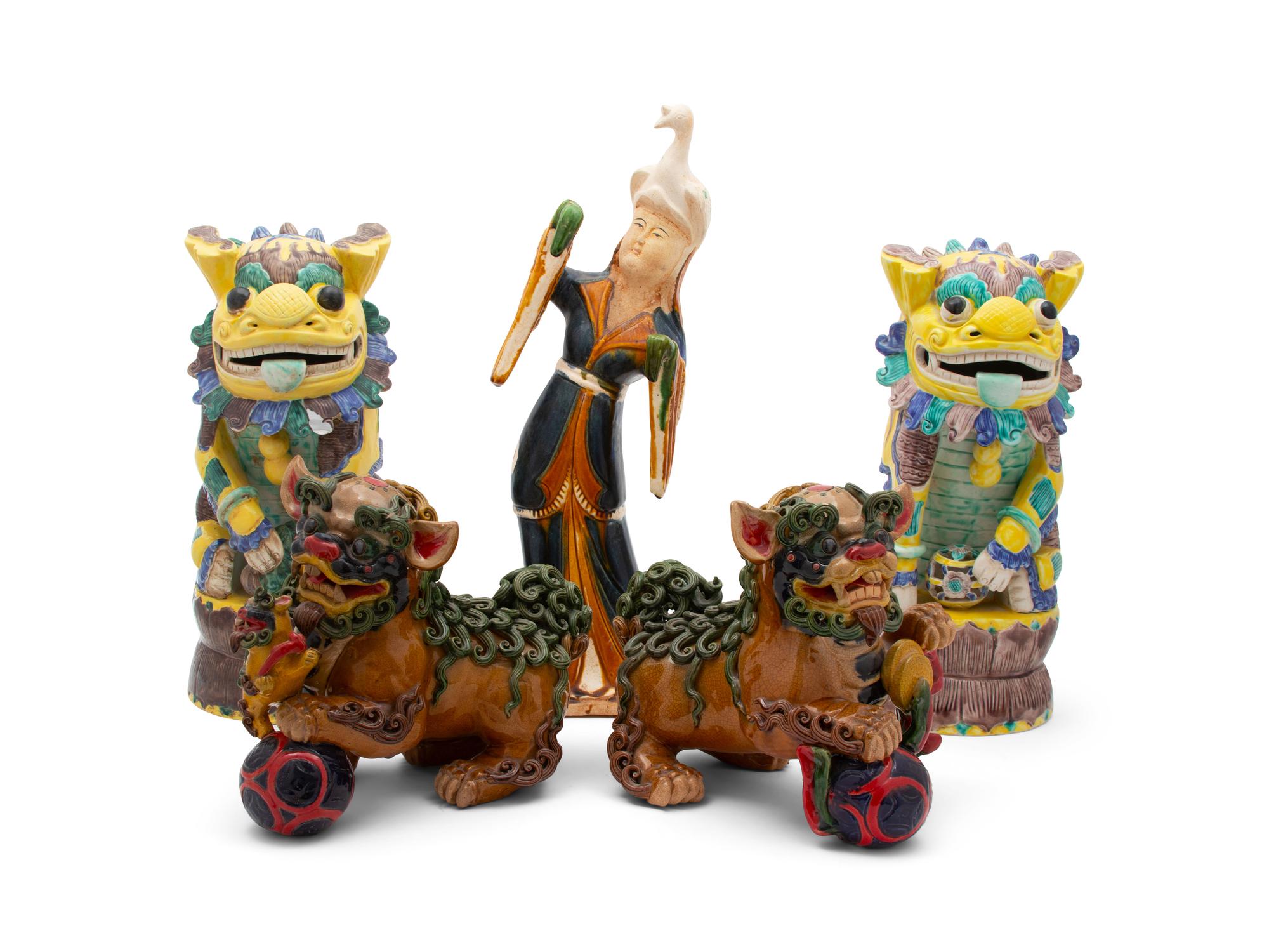 A Group of Chinese Glazed Ceramic Figures — 20TH CENTURY