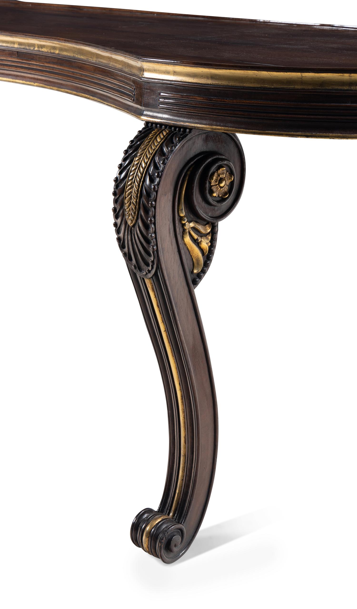 A Dessin Fournir Parcel-Gilt Walnut Console Table