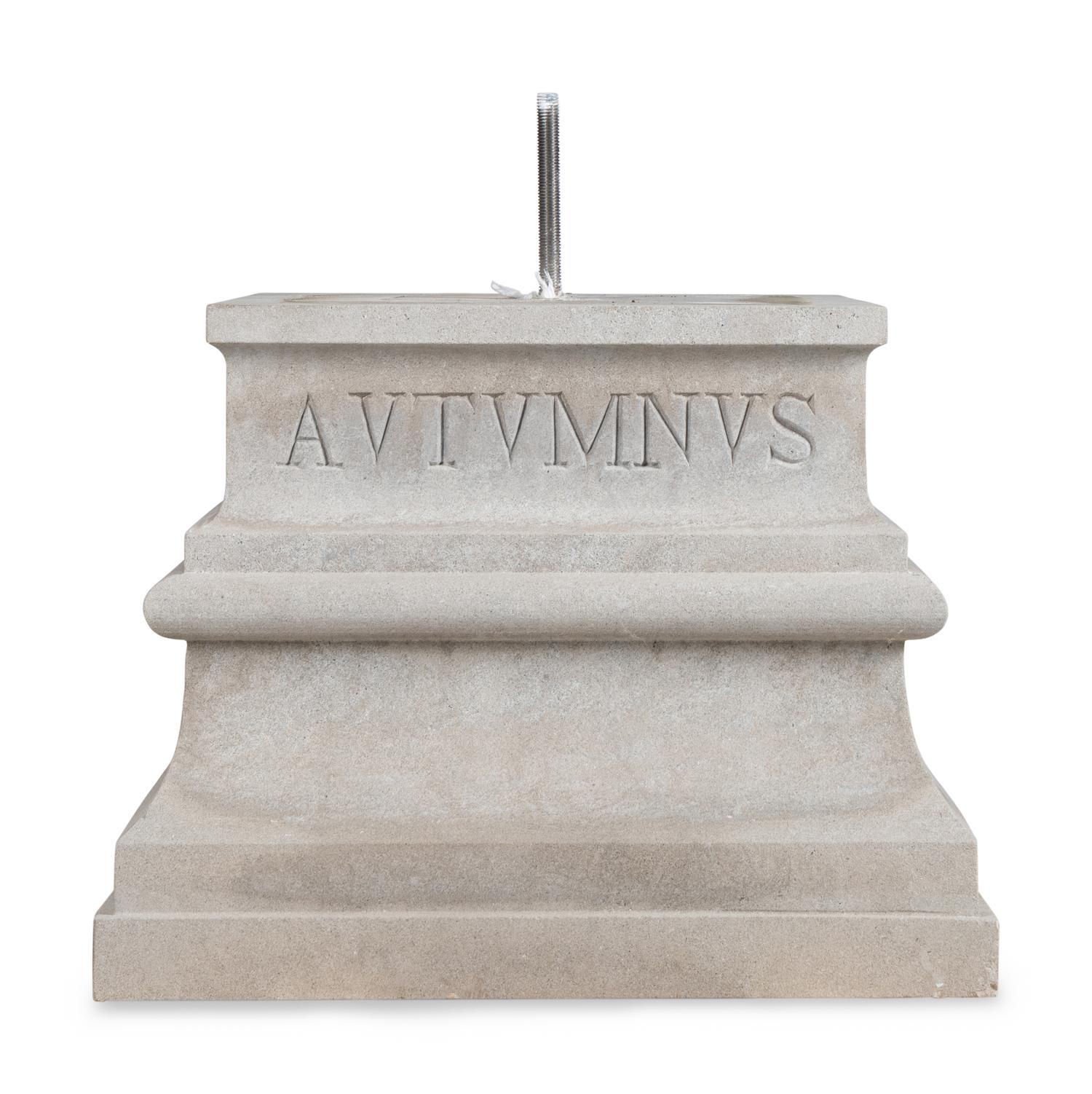 A Set of Four Monumental Carved Marble Garden Herms Allegorical of the Four Seasons