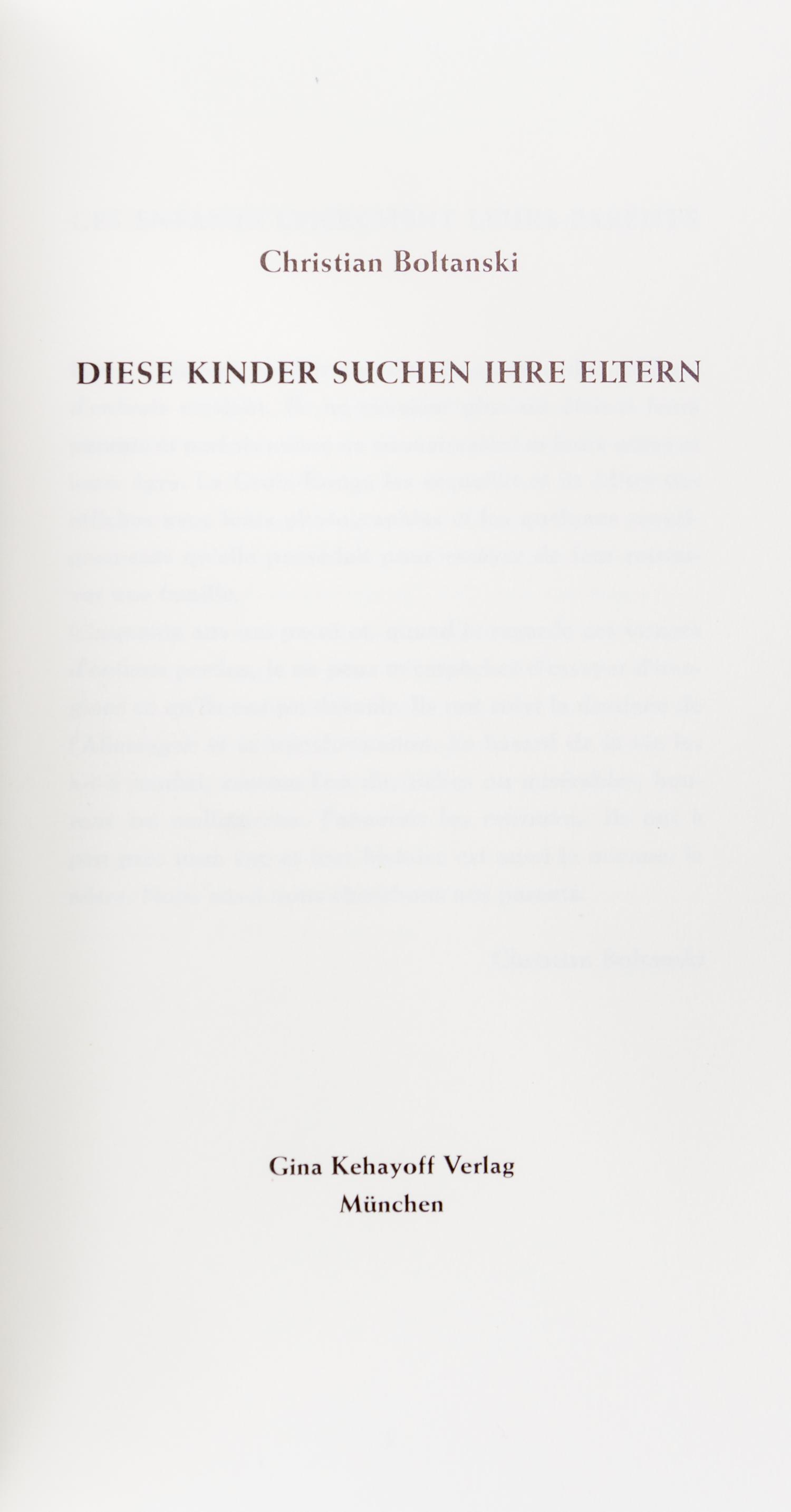 BOLTANSKI, CHRISTIAN. A group of four works.