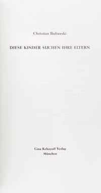 BOLTANSKI, CHRISTIAN. A group of four works.