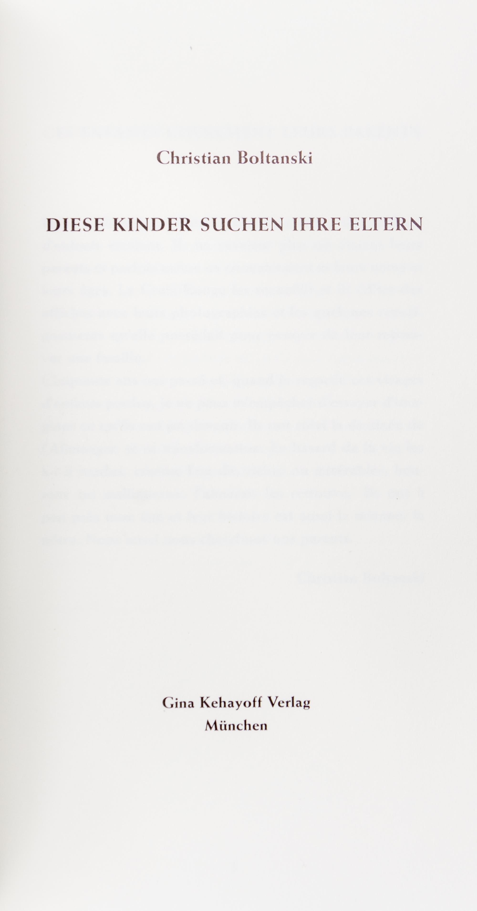 BOLTANSKI, CHRISTIAN. A group of four works.
