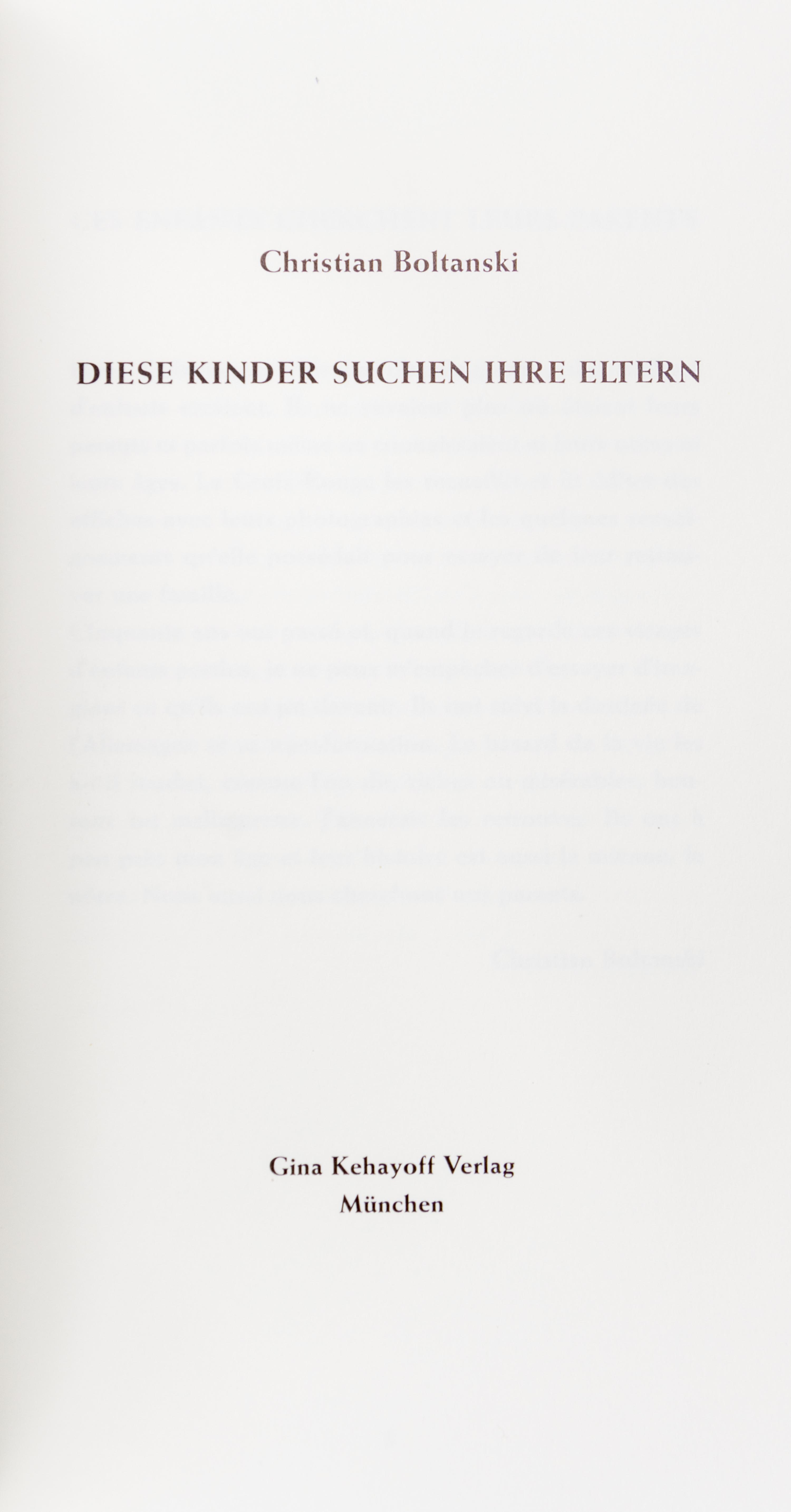 BOLTANSKI, CHRISTIAN. A group of four works.