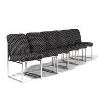Thin Line Chrome Dining Chairs, Set of 6 Design Institute of America